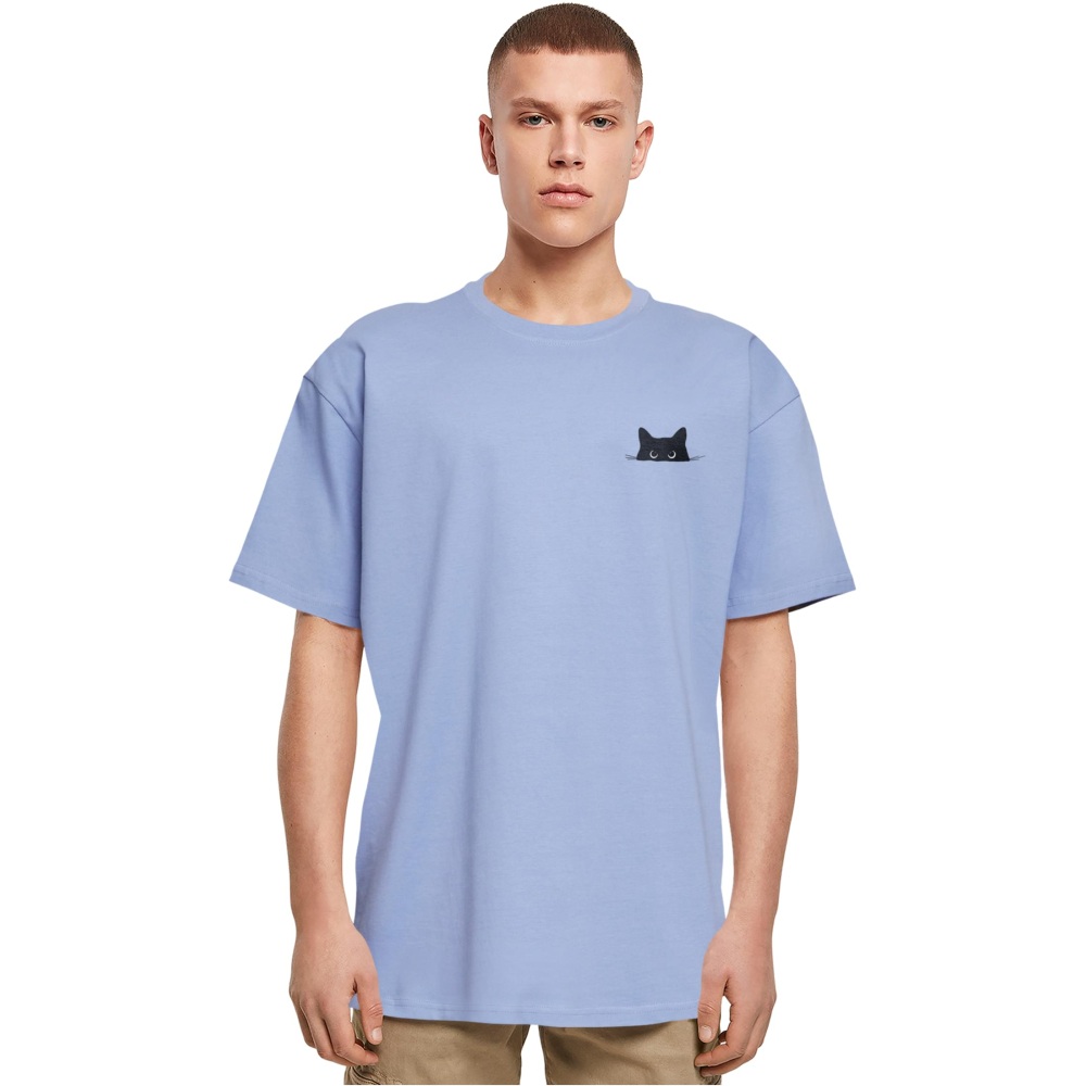 Merchcode - Halloween Cat Tshirt Homme - Bleu